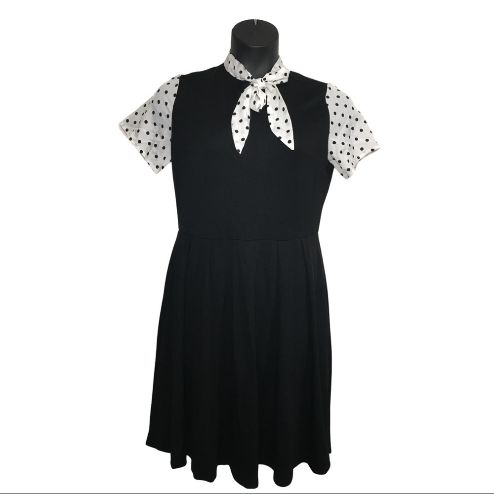 Fantaist Women's Dress Cotton Retro Fit Flare Bow